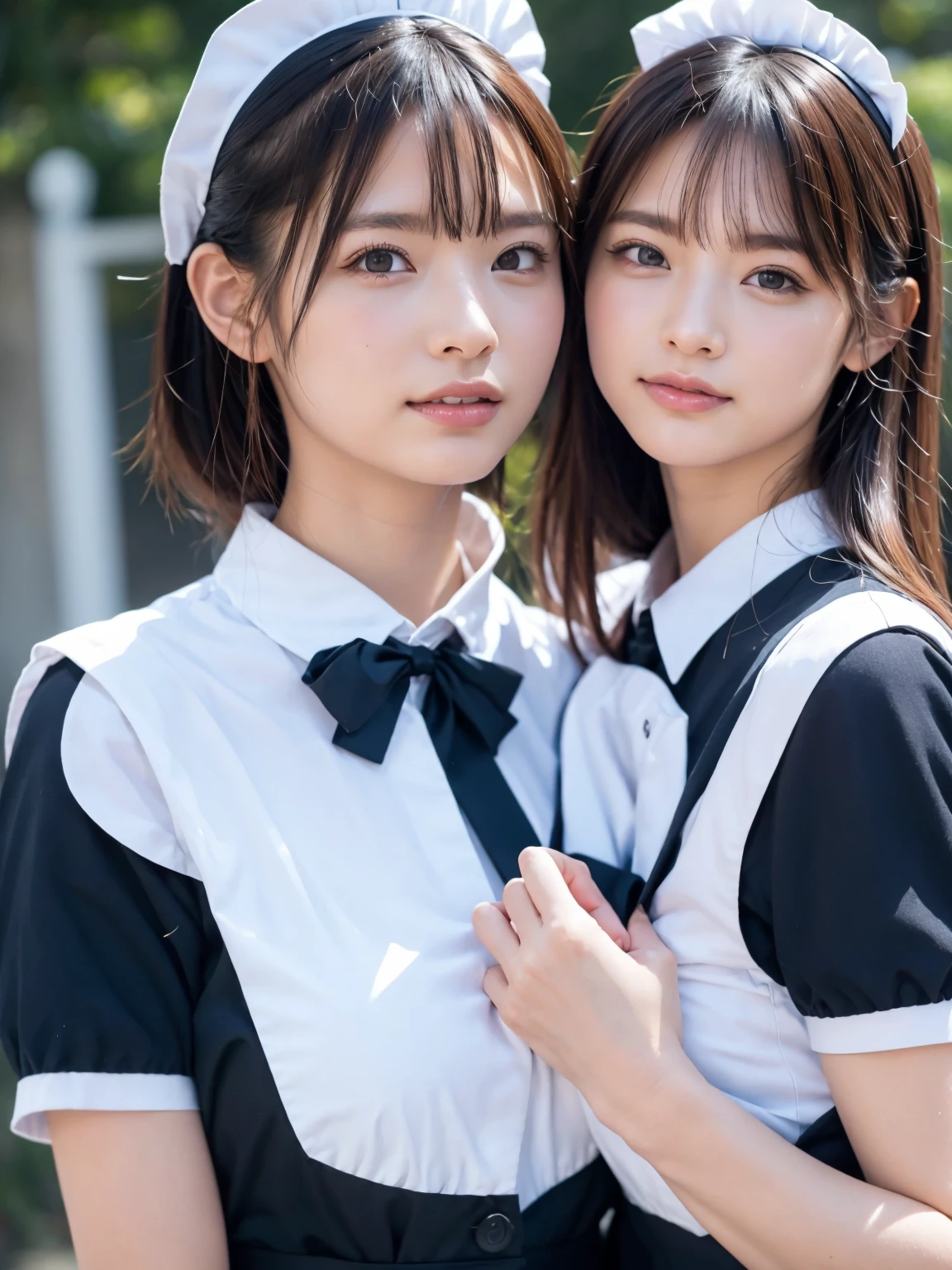 (8K, RAW Photos,Highest quality, High resolution:1.1), (Ultra-realistic:1.4),(Realistic, Realistic:1.3),The Beauty of Japan、Rhythmic gymnastics club、Rhythmic Gymnastics Uniform、((Upper Body:1.3)),((Maid:1.3)),((Maid喫茶))