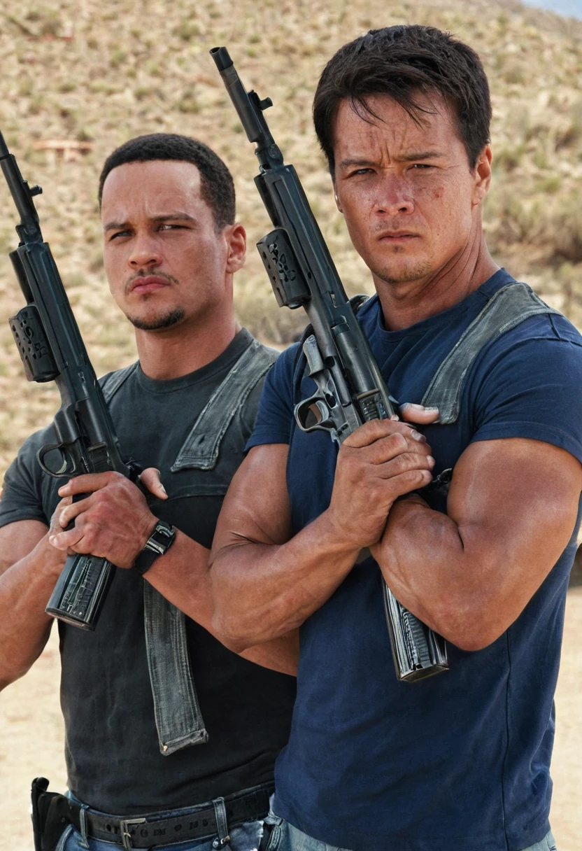 guy with 2 guns