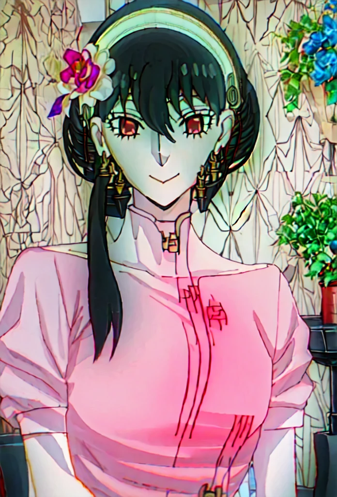 best quality, masterpiece, highres, solo, {yor_briar_spyxfamily:0.90}, smile, happy, one_eye_closed, portrait, looking at viewer, nsfw, (spread pussy:1.3)