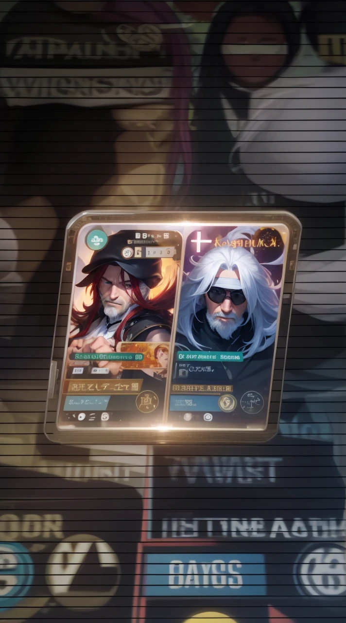 A man with long white hair with red tips