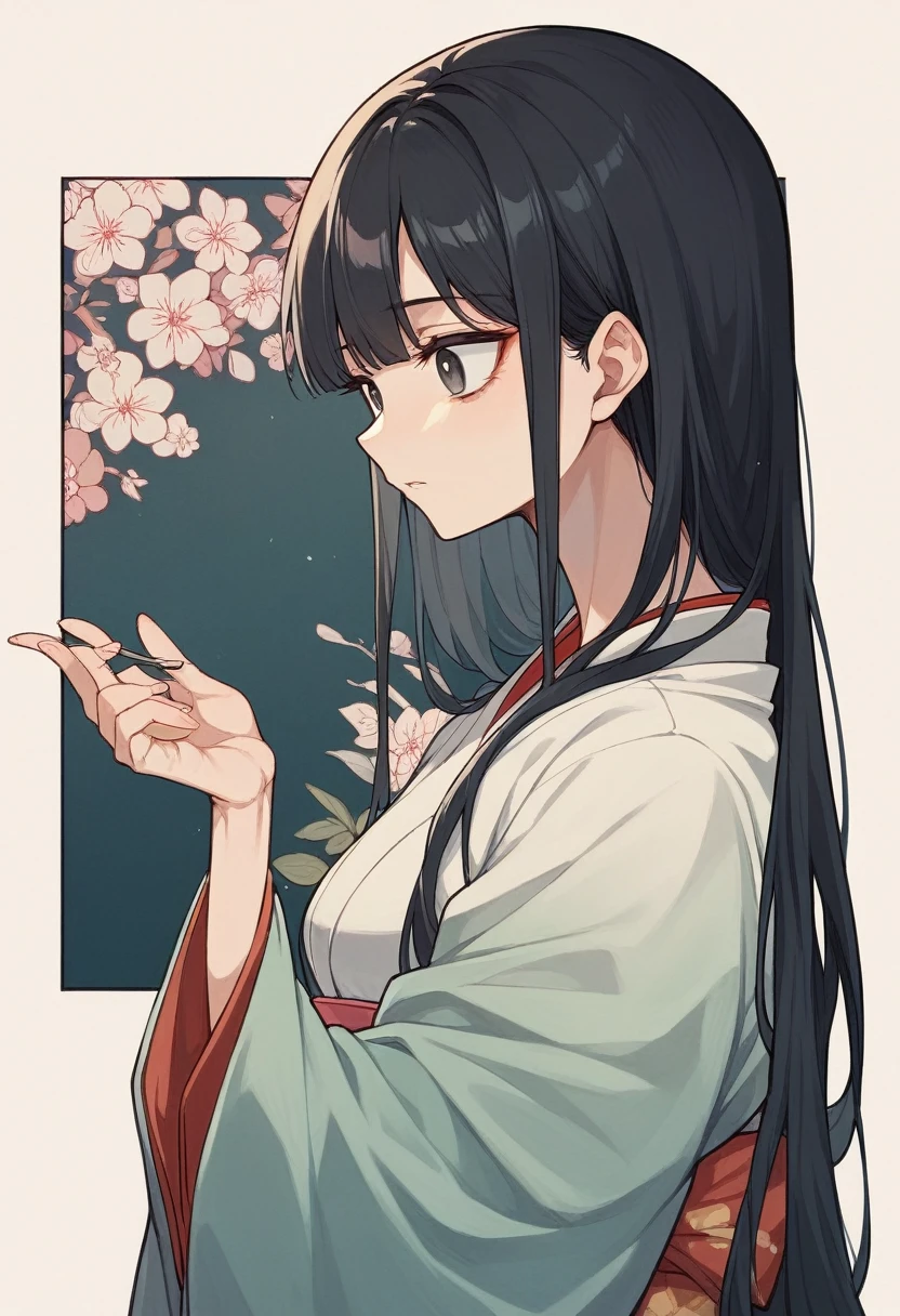 Black Hair、Long Hair、Japanese、kimono、Dimly lit city、Horror、I can't see