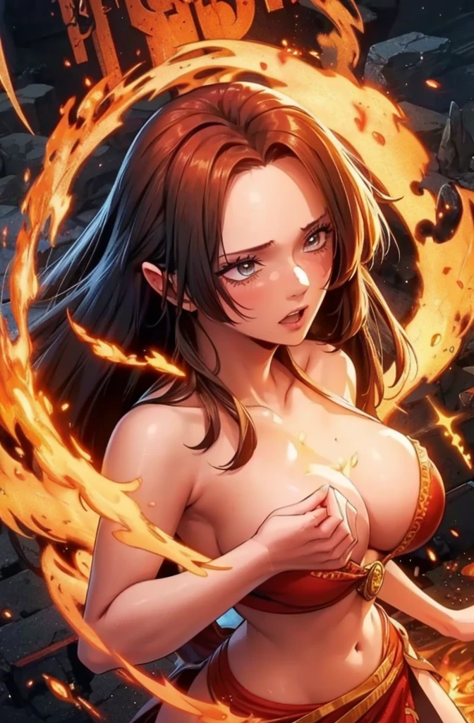 a close up of a woman with a fire and flames on her body, with fiery golden wings of flame, with fiery golden wings, epic fantasy art style, concept art | artgerm, phoenix warrior, extremely detailed artgerm, epic fantasy digital art style, female lord of change, full portrait of elementalist, epic exquisite character art