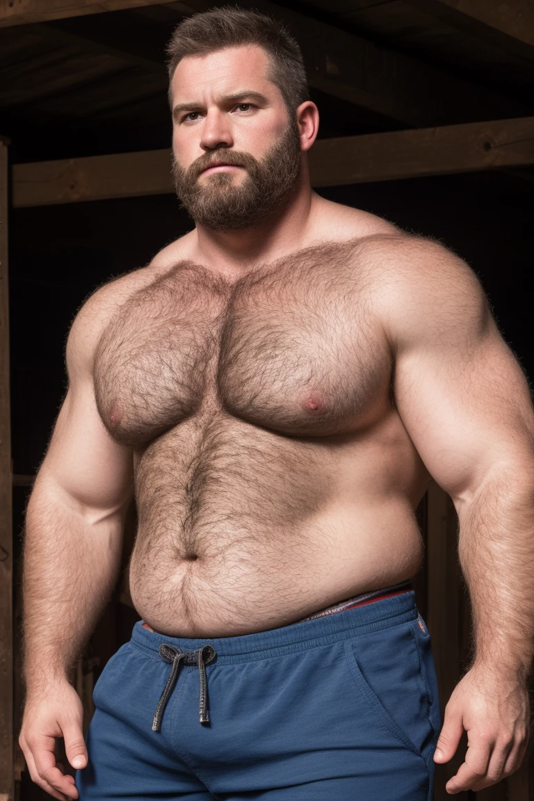 8K HIGH RESOLUTION HDR Very Extremely Realistic Very Detailed High Quality Create a professional studio-style 8K HDR Very Real photograph featuring a middle-aged daddy rugged muscle bears man , burly, very realy detailed hairy, 8K very realistic beared big daddy muscle bear,  and 8K very realistic detailed rugged burly man and his husband in shorts. Very Realistic detailed shorts, very realistic hair, very realistic beards, very realistic thick chubby fat neck, very realistic neck lines, very realistic detailed neck, very realistic belly, very realistic burly chest, very realistic detailed hairy burly strong chest and arms, very realistic detailed hairy burly strong chest and arms, very realistic pecs, very realistic burly muscle bear body, very realistic nipples, very realistic burly muscle bear body, very realistic face, very realistic detailed face, very realistic eyes, very realistic detailed eyes, very realistic pupils, very realistic detailed pupils, very realistic nose, very realistic ears, very realistic facial features, very realistic burly arms, very realistic elbows, very realistic hands, very realistic pecs, very realistic belly, very realistic human man body, very realistic bellybutton, very realistic wrists, very realistic fingers, very realistic fingernails, very realistic shoulders, very realistic mouth, very realistic lips, very realistic detailed skin, very realistic skin, very realistic mens clothing, very realistic detailed mens clothing. 8K HDR Very Realistic Hairy Bearded Burly Muscle bear Photoshoot, A very realistic burly muscle bear man in a Farm,  8K HDR Very Realistic Intricately Detailed, 8K HDR very realistic detailed Farm surroundings, 8K HDR very realistic surroundings lighting, No Deformities, captured with a 85mm lens by a world famous photographer, 8K HDR Very Ultra Realistic and 8K HDR Very Realistic Photograph, 8K HDR Clear HDR Quality full with very realistic real details 