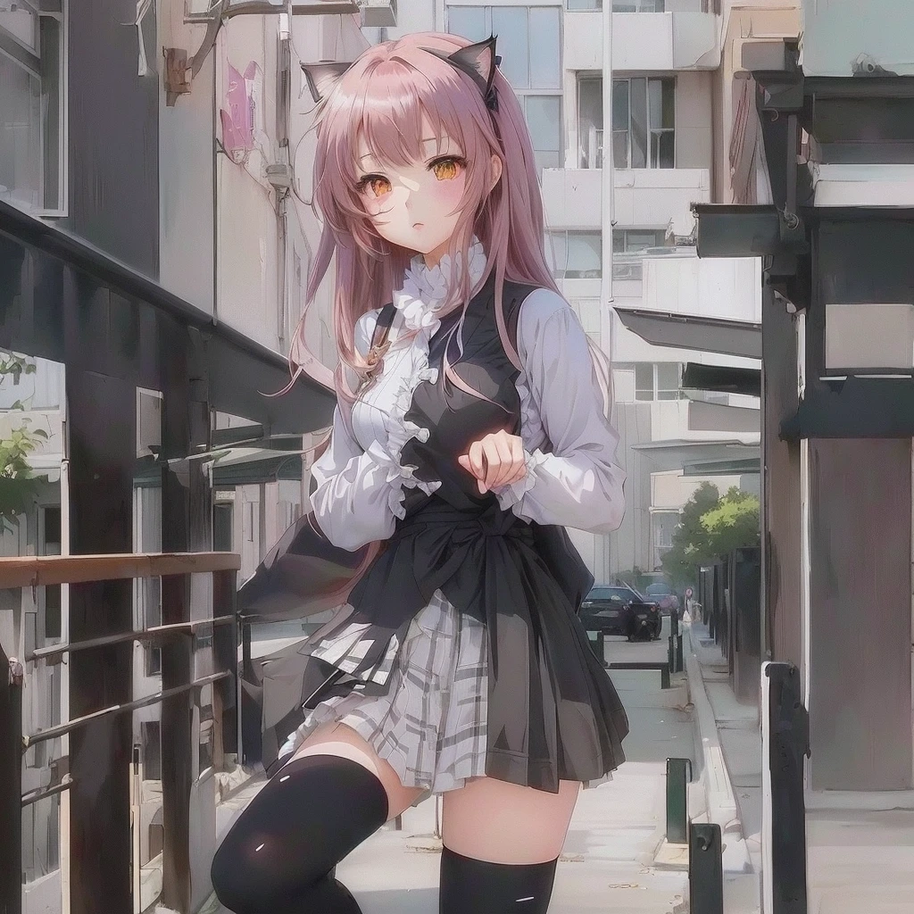 Anime Girls in a  posing for a picture, artwork in the style of Gwaiz, an Anime Girls, Anime Moe Art Style, Beautiful anime cat girl, cute anime cat girl, Beautiful anime school girl, Anime Girl, Gwaiz, Smooth anime CG art, Anime Style 4k, Soft anime illustration, (Anime Girls)