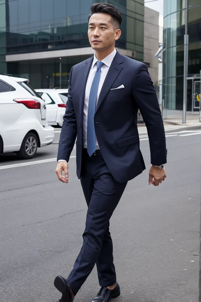 CEO of a large company wearing a suit