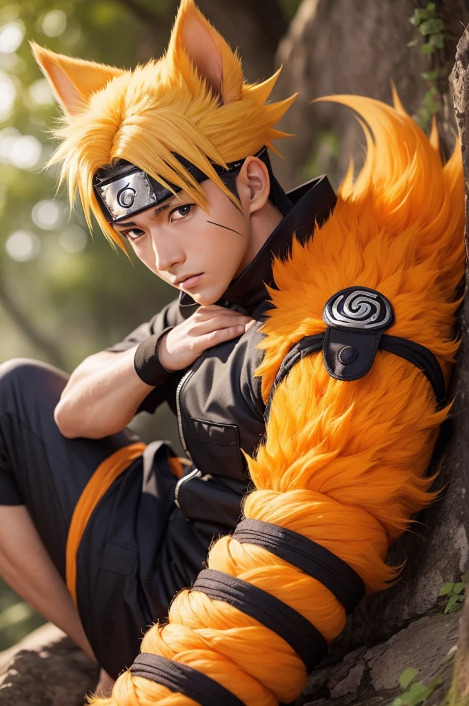 Naruto with Kurama rolls
