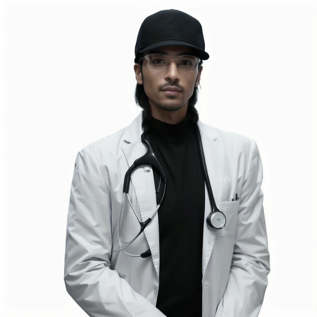 realistic, arafed male doctor with a stethoscope and a stethoscope, doctor, medical doctor, surgeon, inspired by Doc Hammer, male physician, (doctor), inspired by Dr. Atl, wearing lab coat and glasses, wearing lab coat, wearing a labcoat, with a stethoscope, with a lab coat, labcoat, elite scientist, realistic