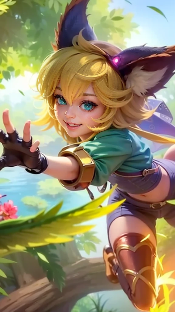 a girl with a cat hat and gloves, 8k, ultra hd, ultra detailed texture, hyper realistic, masterpiece, detailed texture, detailed face, detailed skin, detailed lighting, (photorealistic:1.5), best quality, beautiful lighting, cinematic lighting, professional lighting, ultra highres, realistic, detailed hair, real hair, high quality, (realskin:1.5), extremely detailed, finely detail, ultra-detailed, green eyes, smile.