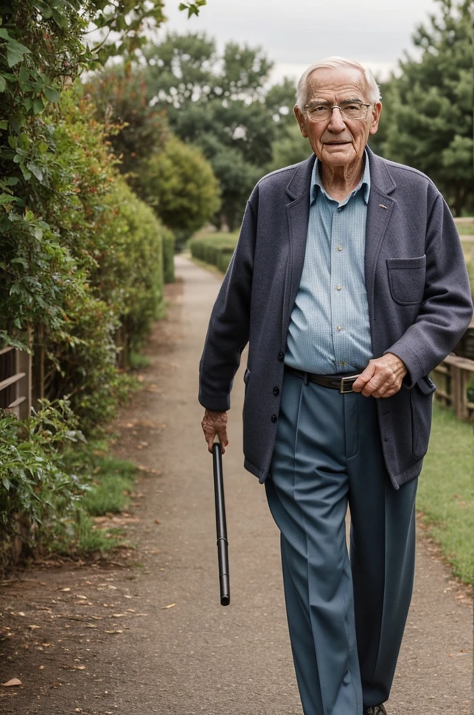 Nice elderly man making reference to retirement for a cover