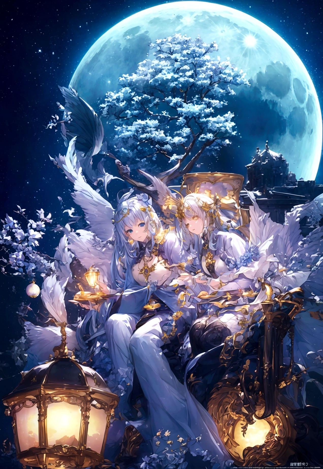 world Tree、moonlight、Moonlit Night、Fantasy、mysteriouasterpiece、Perfect Art、Award-winning works
