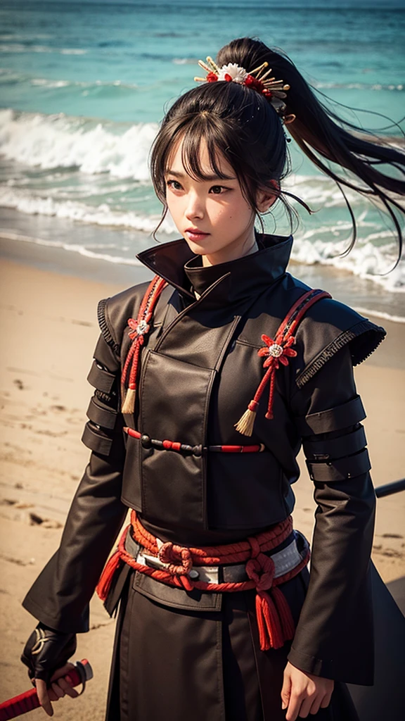 Samurai at the beach