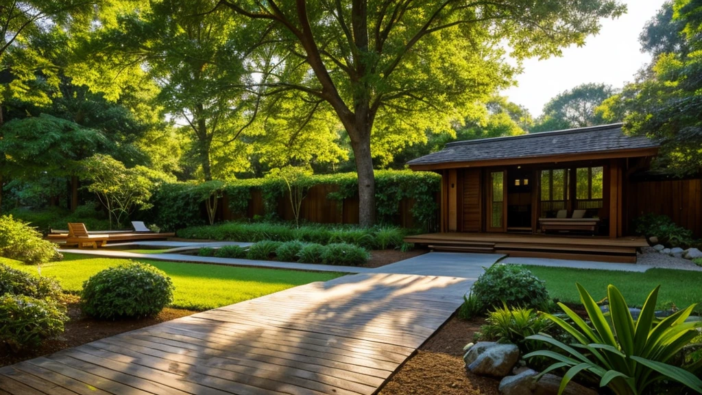 This relaxing place is a serene retreat away from the hustle and bustle of the modern world, where time seems to slow down and worries melt away. Upon entering this sanctuary of tranquility, you are greeted by the soothing sound of a bubbling fountain, whose crystal clear water dances gently under the filtered light of the leafy trees. The soft ground beneath your feet invites you to slow down and appreciate each step, while the melodious birds sing their soothing songs in the treetops. Around you, rustic wooden benches offer an invitation for quiet contemplation or to simply absorb the natural beauty that surrounds you. The sun filters gently through the leaves, creating patterns of golden light that play in the shadows of the trees, providing a play of light and shadow that soothes the senses. In a corner, a small herb garden exudes therapeutic fragrances, inviting you to breathe deeply and reconnect with the earth. Wildflowers gently dance in the gentle breeze, creating a visual symphony that complements the peace that surrounds this place.