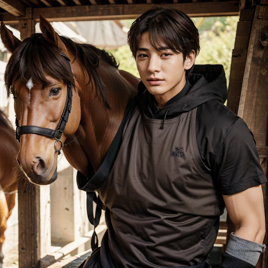 jungkook from bts with horses