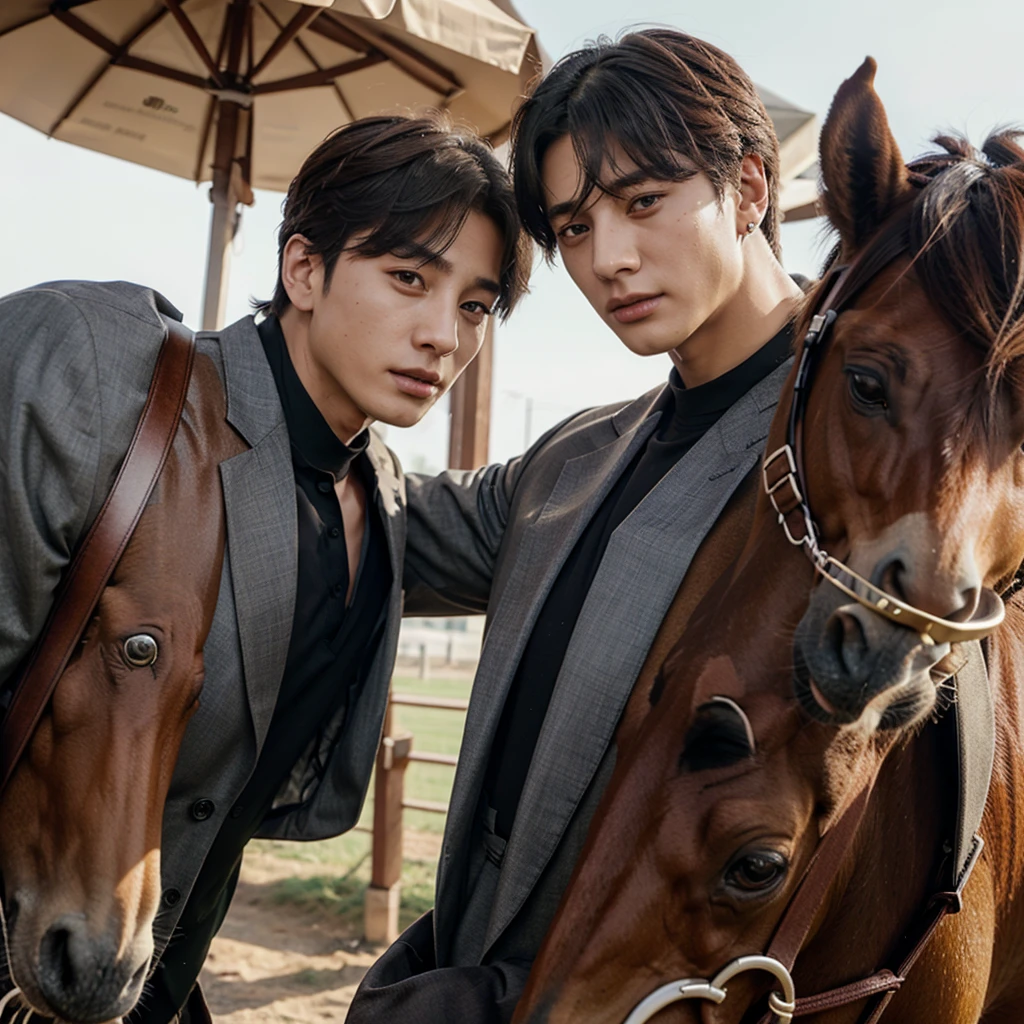 jungkook from bts with horses