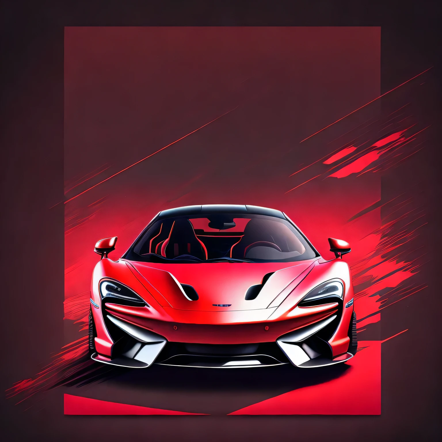Art for t-shirt graphic design, a modern graphic design, McLAREN 570S GT4 , Street, bold red color, vintage pastel background, highly detailed cleanliness, vector image, masterpiece realistic, professional photograpy, realistic car, car sunrise background, plain black background, isometric, vibrant vector