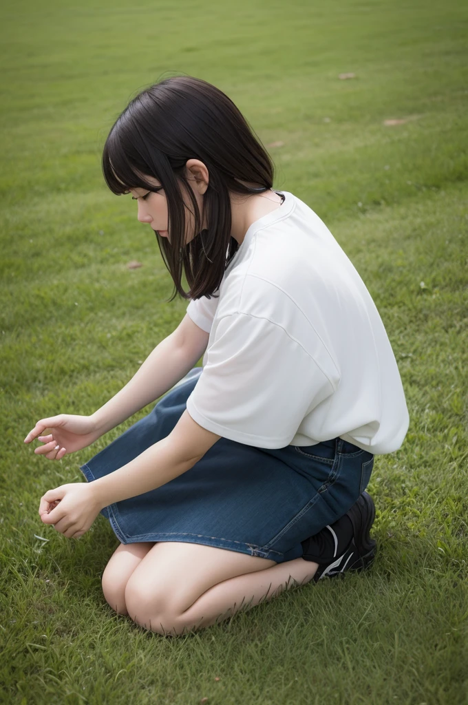 Jusus kneeling on the grass praying 