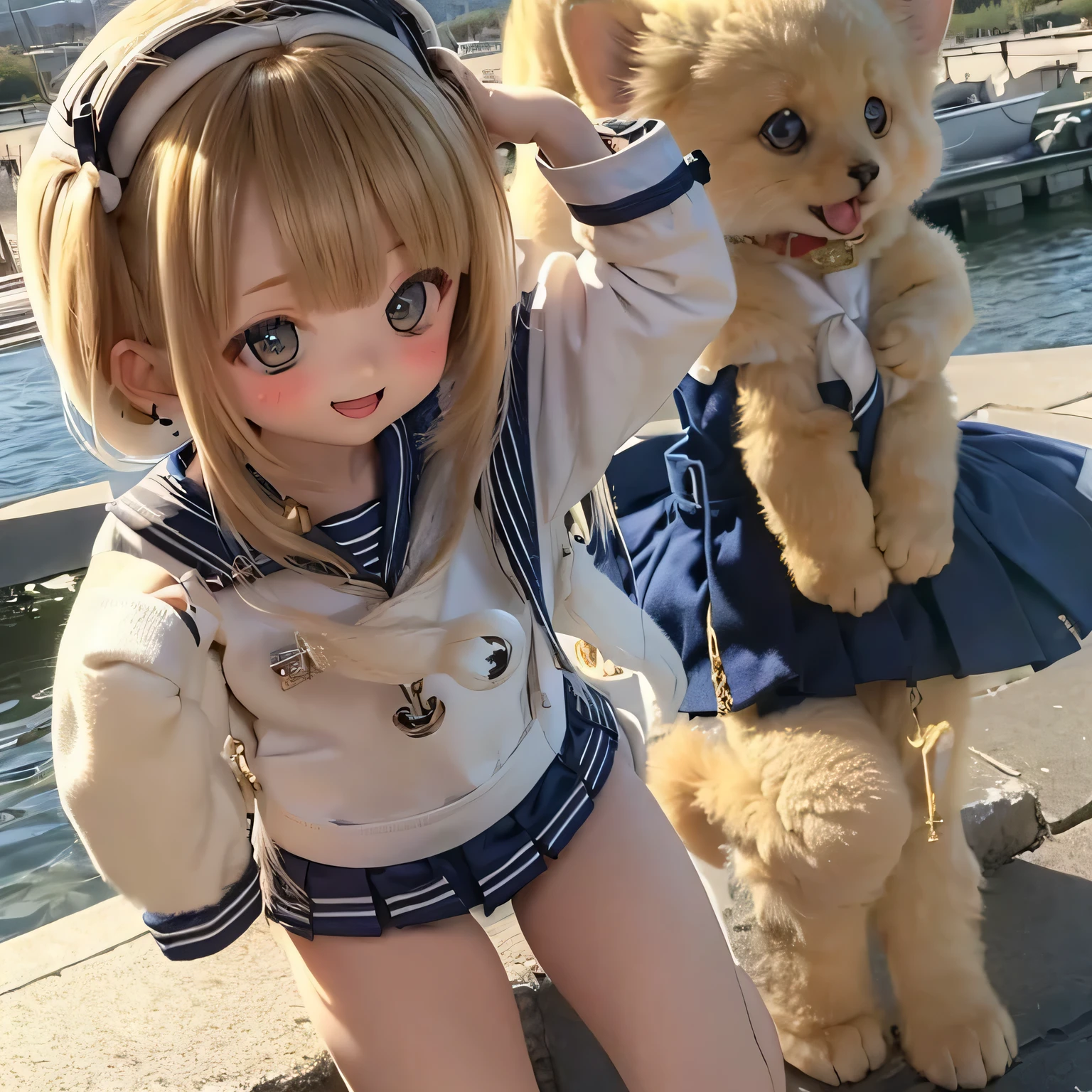 Ermine Girl((((sailor suit))))
Schoolyard、smile, 15 years old