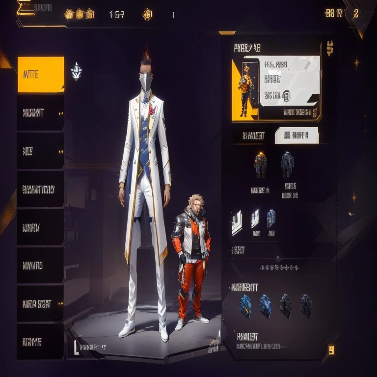 arafed image of a man standing next to a teddy bear, ingame image, tane skin, platinum attire, unreal ungine 5, ingame, in the style of sifu 🔥 😎 🕹️ 👀 :2, free-fire, elite scientist, matt white color armor, upgrade to max, entire character!, unreal engin, unknown title