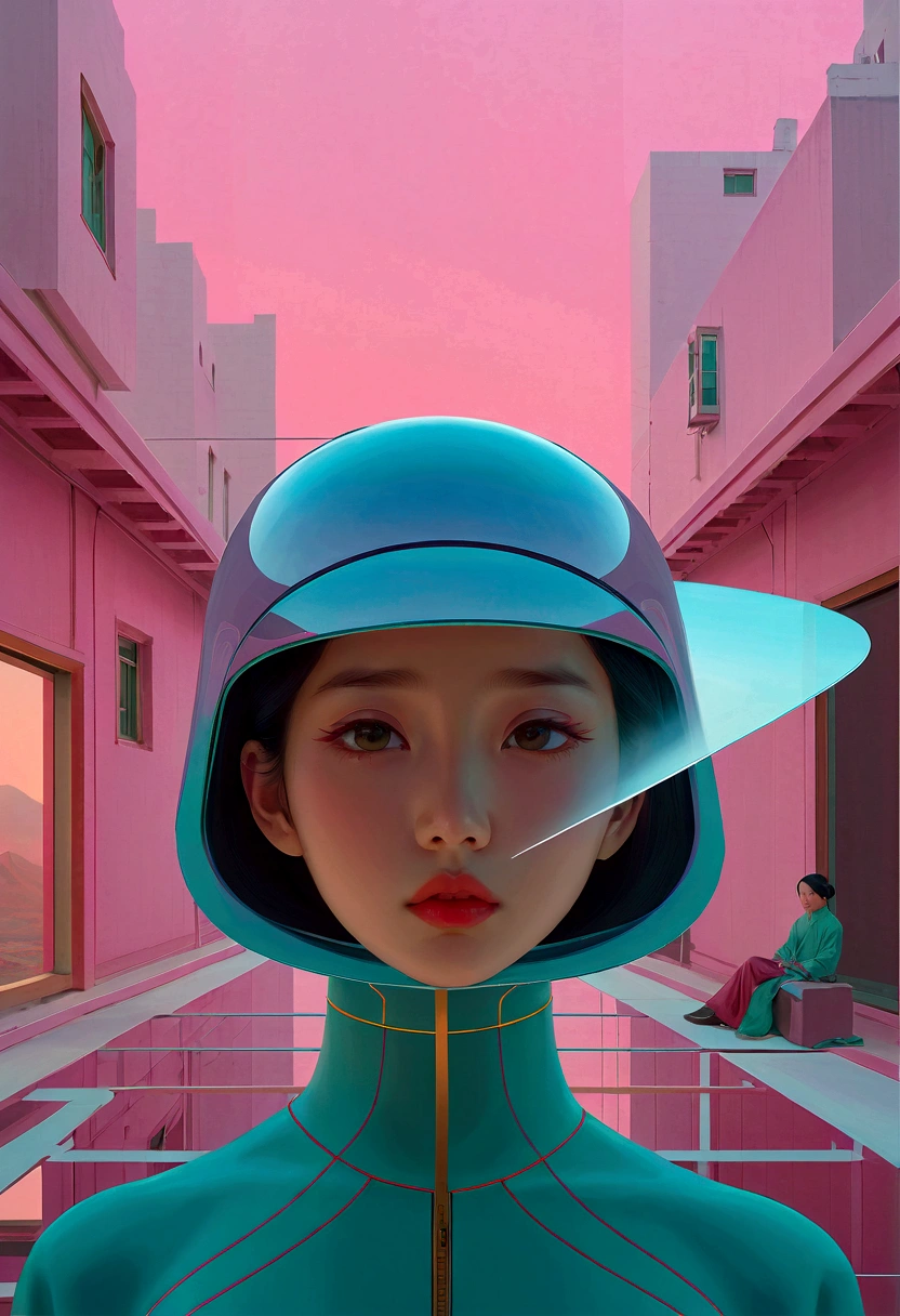Self-deconstruction, Surrealism, Dreams, Award-winning masterpiece,Stunning details, Zhang kechun, Surreal vaporwave , Liminal Space, Very detailed, Extremely meticulous futurism, Cleveland, Ohio, Movie ,Rim Light ,Octane Rendering, wvebg1