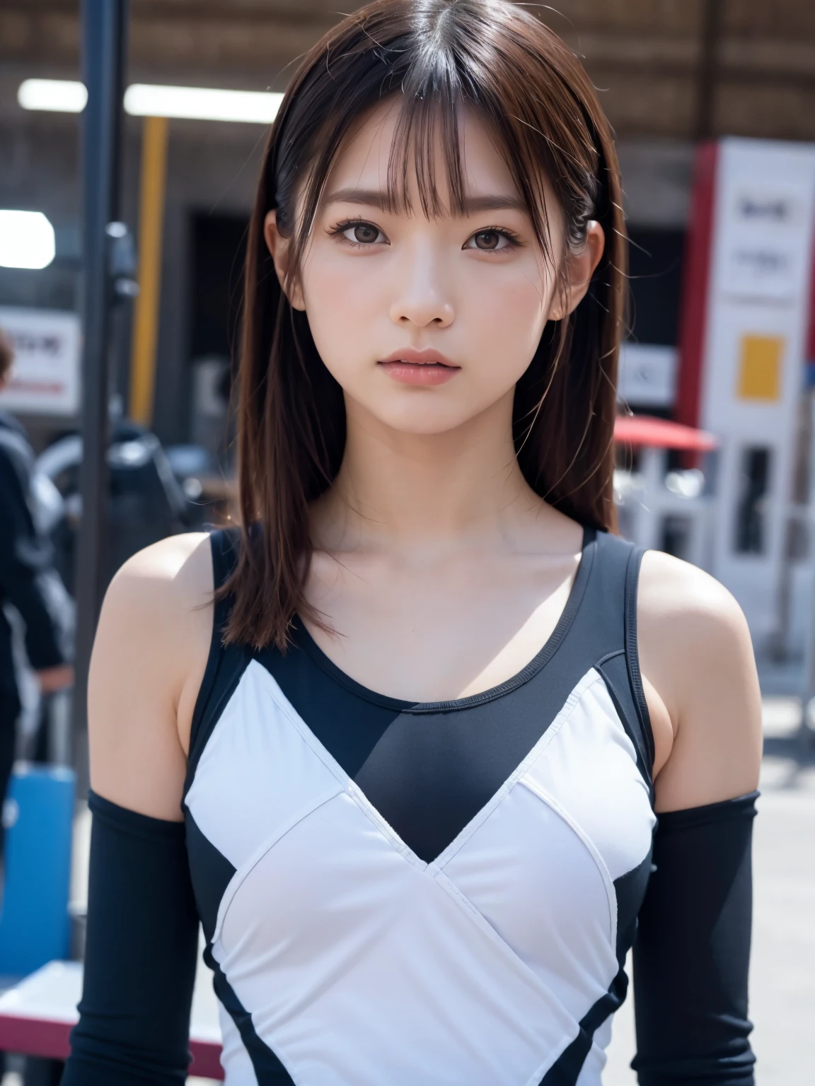 (8K, RAW Photos,Highest quality, High resolution:1.1), (Ultra-realistic:1.4),(Realistic, Realistic:1.3),The Beauty of Japan、((Upper Body:1.3))、Gymnastics Team - Flexible Leotards and Grips