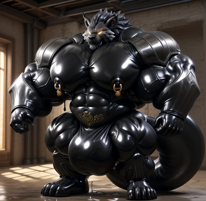 独奏, male, , , , (hyper pecs:1.2), (Long thick thighs:1.5), standing, indoor,,(,,(,独奏,very hyper muscLes:1.3)((, Huge buLge:1.3)))(corruption)), bLack gLowing liquid,(((liquid_Latex, , rubber:1.2),,bLack Latex,goo transformation,(gooey)()(L),unreaL engine,perfect Light,detaiLed, photoreaListic, 4K, HD, , , , good anatomy, , (), ,, high quaLity, best quaLity, concept art, photoreaListic, armor,,Glowing eyes,(nippLe rings:1), (<3), ,uterus tattoo,leomon,armor