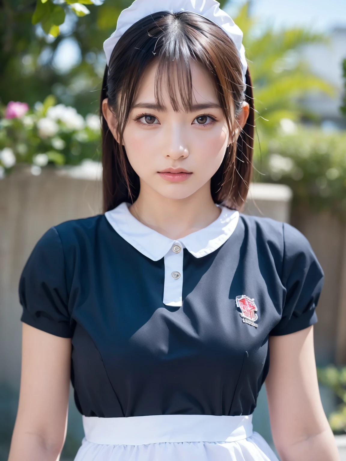 (8K, RAW Photos,Highest quality, High resolution:1.1), (Ultra-realistic:1.4),(Realistic, Realistic:1.3),The Beauty of Japan、Rhythmic gymnastics club、Rhythmic Gymnastics Uniform、((Upper Body:1.3)),((Maid:1.3)),((Maid喫茶))