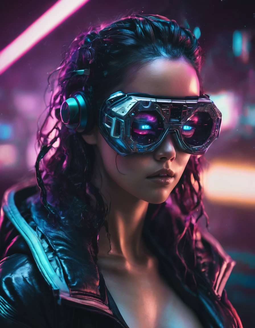 woman wearing eye mask, cyberpunk highly detailed, beautiful body, hyper detailed face, space background, studio lighting

