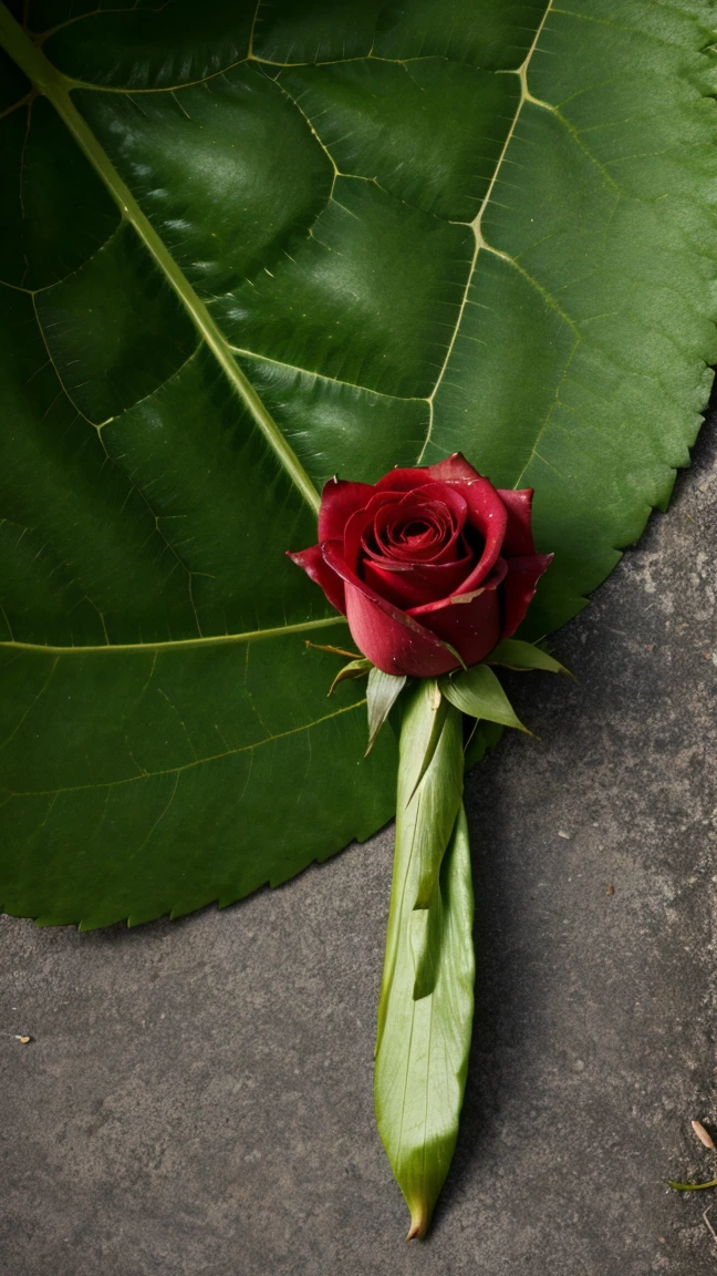 Dancing Rose leaf. 8k image