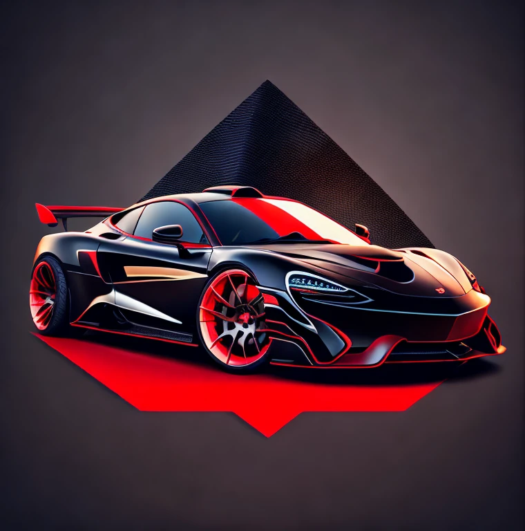 Art for t-shirt graphic design, a modern graphic design, classic black with red roof McLAREN 570S GT4, ((carbon fiber, Kit de corpo ultra largo Liberty walk)), Aggressive pose ((fund: outside old industrial style building, large windows in fund, cloudy sky, heavy industrial look, cobble stone Street)), 8 k quality, realisitic, 真实感, Spitz, detailded, ultralargo, black and carbon fiber and deep candy colour scheme, frontal profile, epic stance, Epic Ultra Long Body Kit, super low posture, aggressive looks , Street, bold red, fund British flag in vintage pastel tone, highly detailded clean, vector image, realisitic masterpiece, professional photograpy, realisitic car, car sunrise fund, flat black fund, isometric, vibrant vector