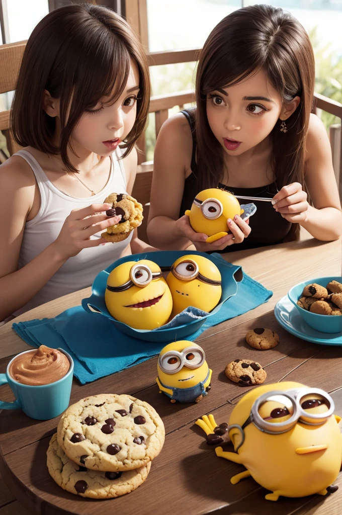 minions comendo um cookies
