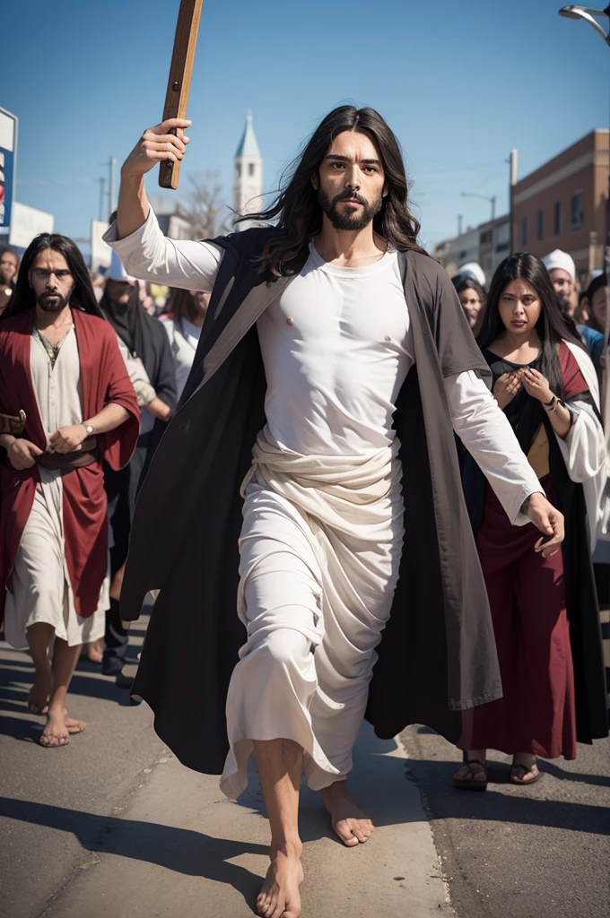 Create an image of controversial Jesus