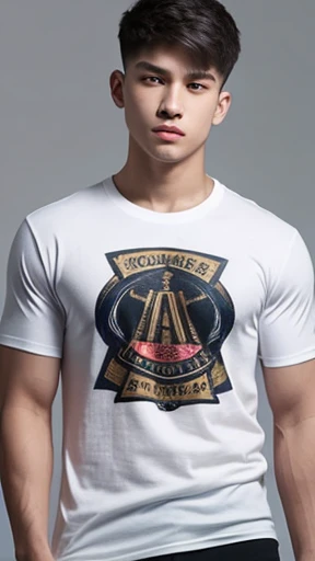 Masterpiece、Highest quality、tall、Male college student、Crew cut、Intimidating、provoke、T-Shirts、thin、Muscular