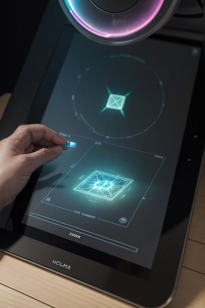a close up of a tablet with a diagram on it, tabletop game board, centered design, 3d ios interface design jony ive, 2022, 2 0 2 2, game board, by greg rutkowski, by Greg Rutkowski, mobile learning app prototype, immaculately detailed, 2 0 2 3, 2023, strategy game (((Transforme essa imagem como se fosse um holograma!)))
