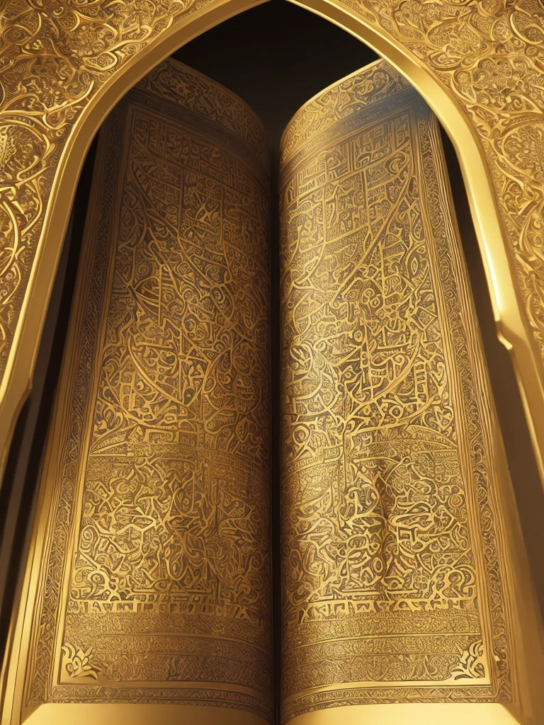 Book with a golden cover and details in arabesques written Book of Life