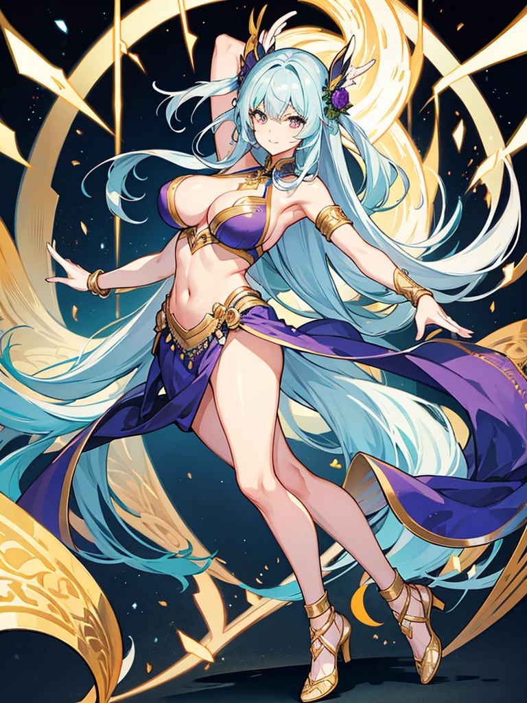 Dancer, sexy lady, dance, long hair, large breast, full body