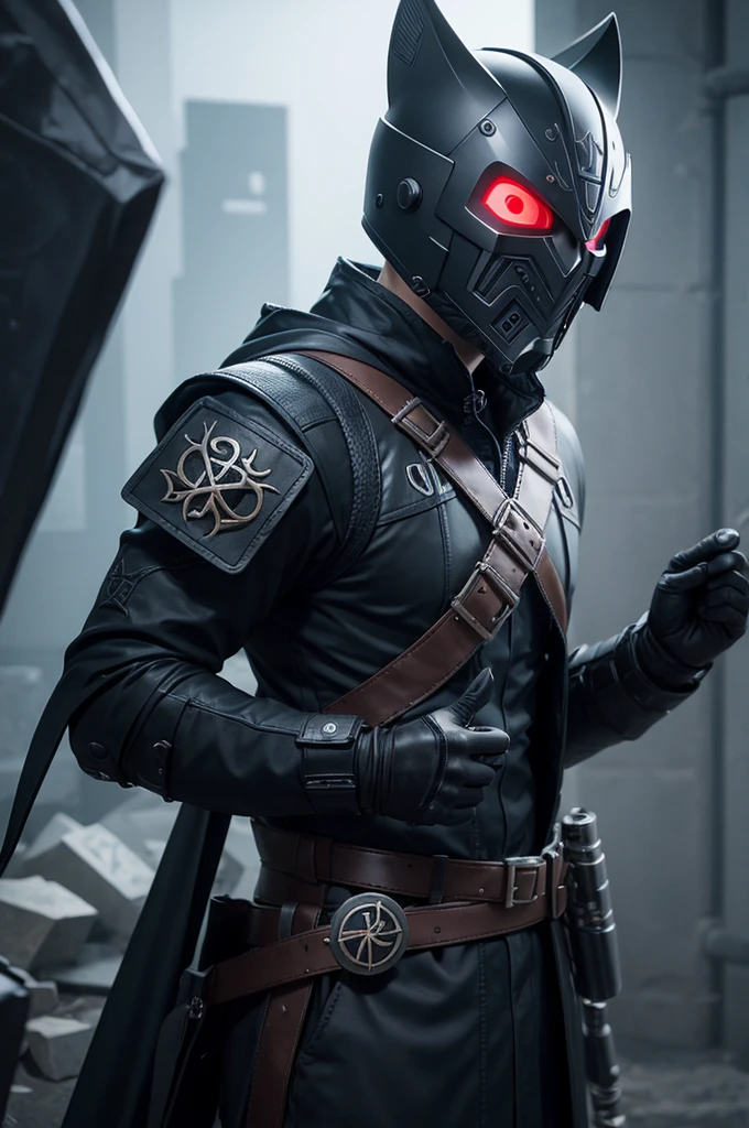 Full mask, obsidian, runes 