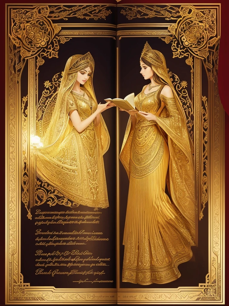 Book with a golden cover and details in arabesques written Book of Life