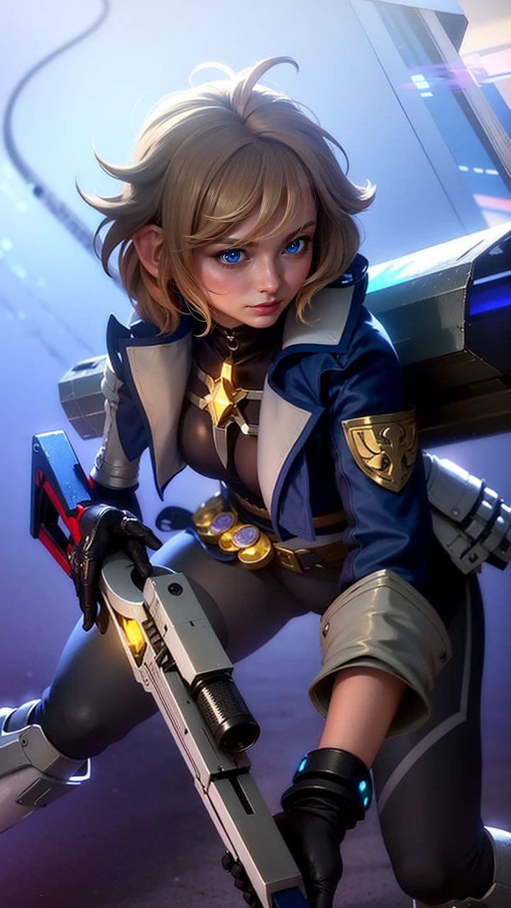 (female:1.2), 8k, ultra hd, ultra detailed texture, hyper realistic, masterpiece, detailed texture, detailed face, detailed skin, detailed lighting, (photorealistic:1.5), best quality, beautiful lighting, cinematic lighting, professional lighting, ultra highres, realistic, detailed hair, real hair, high quality, (realskin:1.5), extremely detailed, finely detail, ultra-detailed, 1girl, solo, elf, pointy ears, standing, demon horns, forehead protector, (blue eyes:1.5), v-shapped eyebrow, lips, red lips, evil smile, nose, make up, pretty, beautiful, cute face, long hair, blue hair, high ponytail, large breasts, cleavage, armpit, navel, stomach, black armor, pauldrons, bare shoulders, shoulder armor, thigh high, sleevless, detached sleeves, breastplate, gauntlets, karina \(mobile legends\), depth of field, looking aways, white skin, skin tight, amazing pose, outdoors, glowing, dark view.