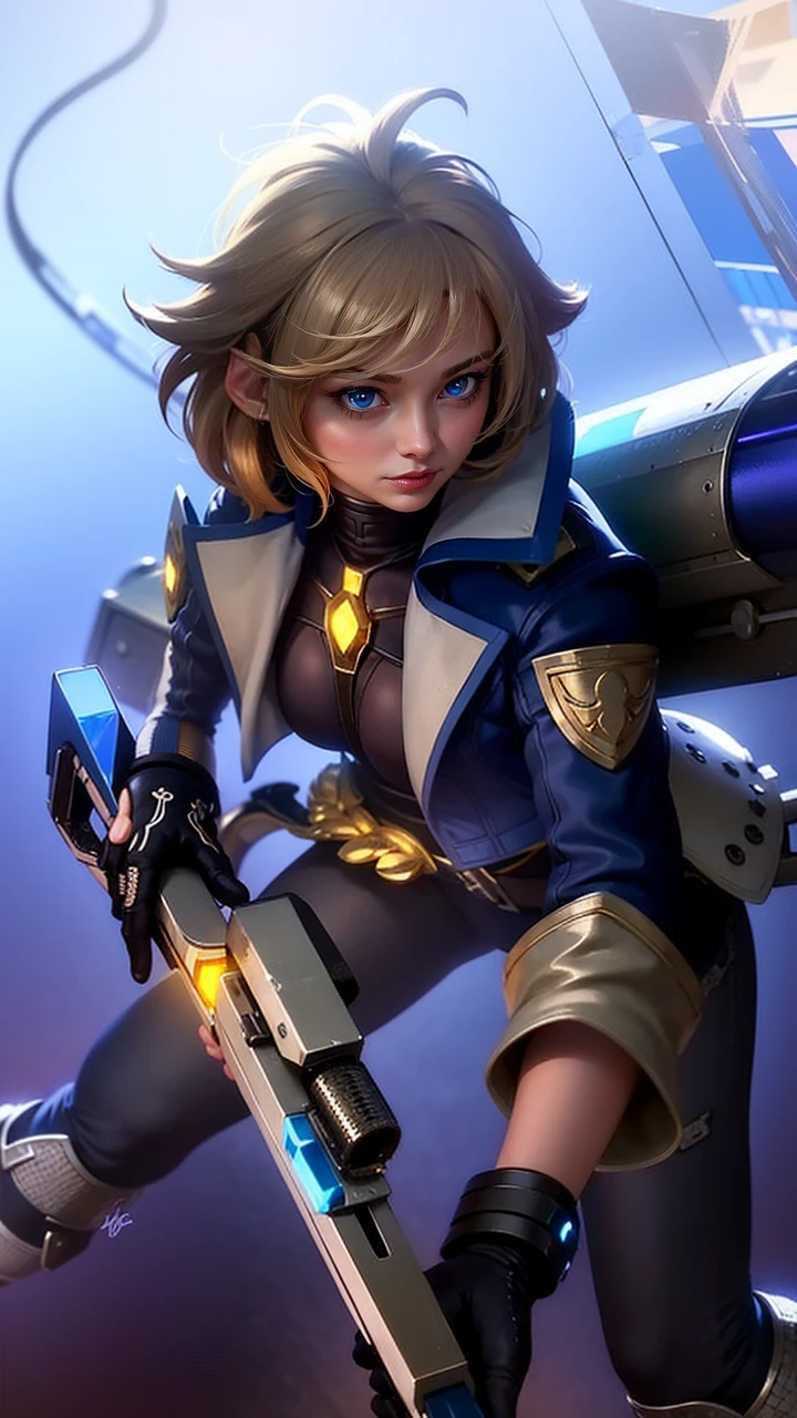 (female:1.2), 8k, ultra hd, ultra detailed texture, hyper realistic, masterpiece, detailed texture, detailed face, detailed skin, detailed lighting, (photorealistic:1.5), best quality, beautiful lighting, cinematic lighting, professional lighting, ultra highres, realistic, detailed hair, real hair, high quality, (realskin:1.5), extremely detailed, finely detail, ultra-detailed, 1girl, solo, elf, pointy ears, standing, demon horns, forehead protector, (blue eyes:1.5), v-shapped eyebrow, lips, red lips, evil smile, nose, make up, pretty, beautiful, cute face, long hair, blue hair, high ponytail, large breasts, cleavage, armpit, navel, stomach, black armor, pauldrons, bare shoulders, shoulder armor, thigh high, sleevless, detached sleeves, breastplate, gauntlets, karina \(mobile legends\), depth of field, looking aways, white skin, skin tight, amazing pose, outdoors, glowing, dark view.