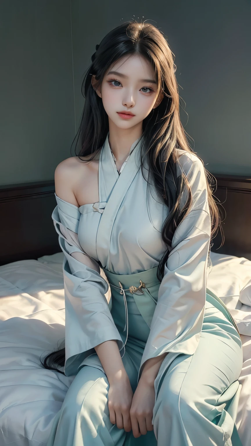 Unreal Engine:1.4,nffsw,best qualtiy:1.4, Photorealista:1.4, Skin Texture:1.4, ​masterpiece:1.8, 1 Women, hips up high, beautidful eyes, The long-haired, kimono