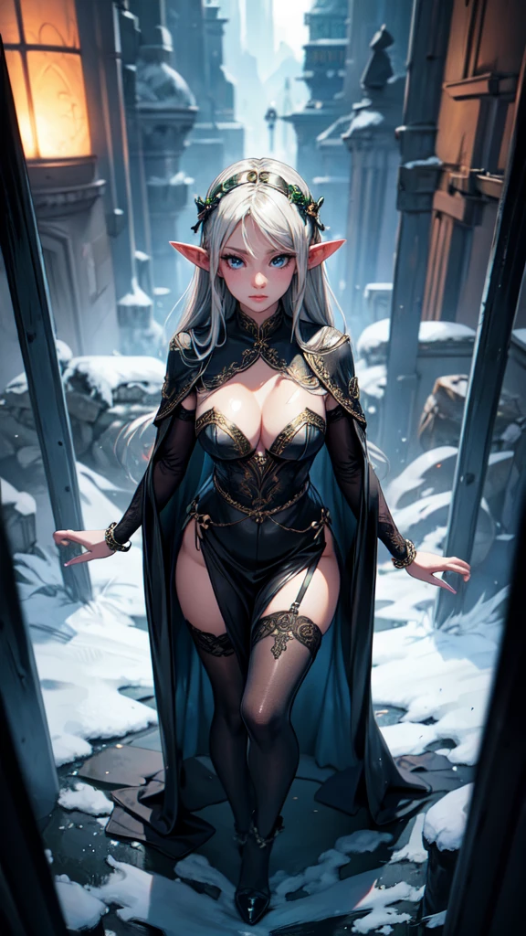 A girl dressed as a ,.detailed eyes, detailed hands, detailed face, elf girl, beautiful, sexy, full body