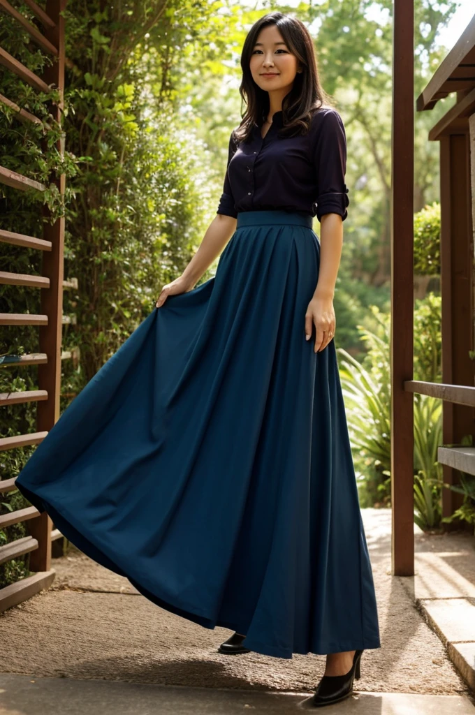 The photo of my wife in a long skirt