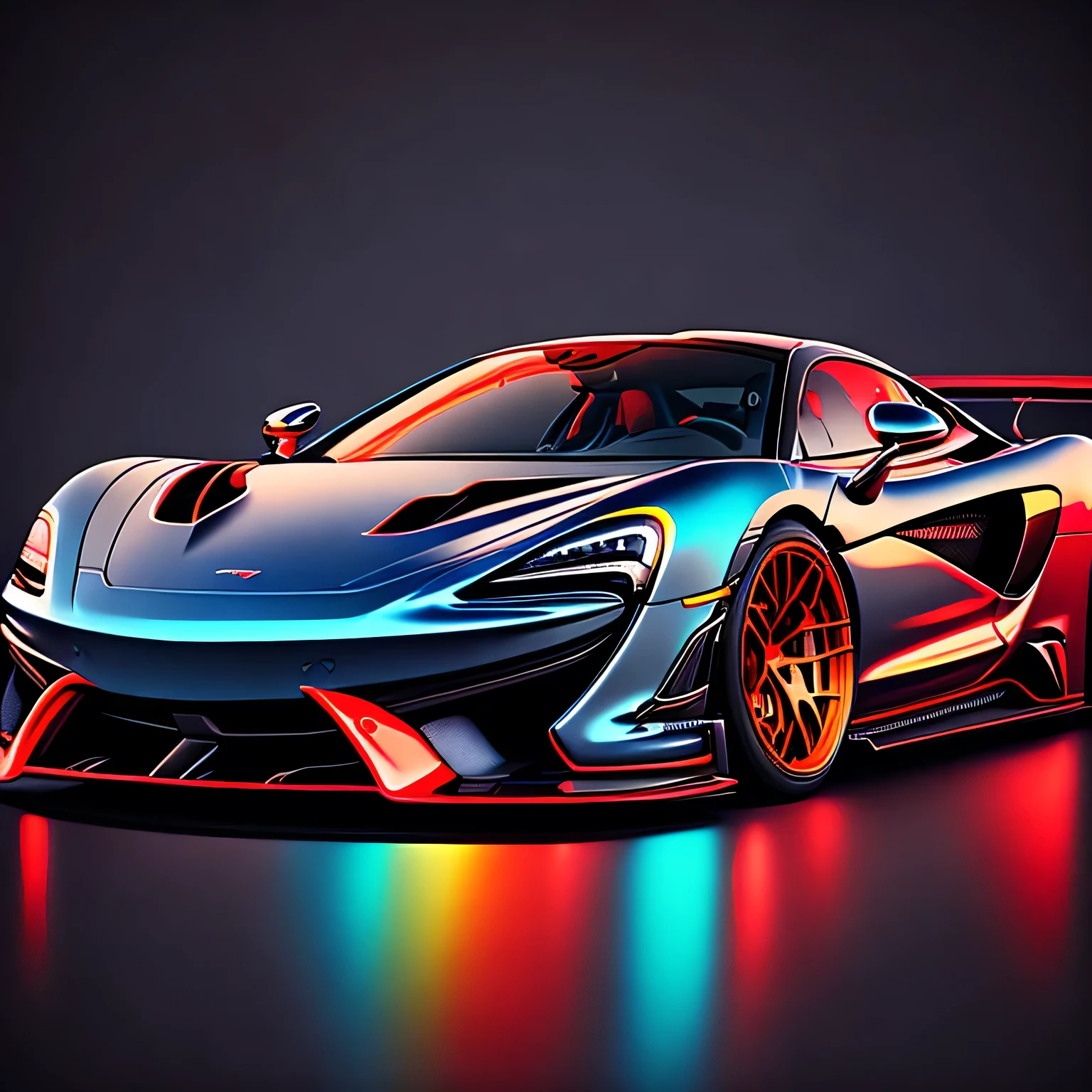 ((best qualityer)), ((work of art)), (detailded),exclusive vector art neon McLAREN 570S GT4, RWB, 
vector line art, logo, centred, hight contrast