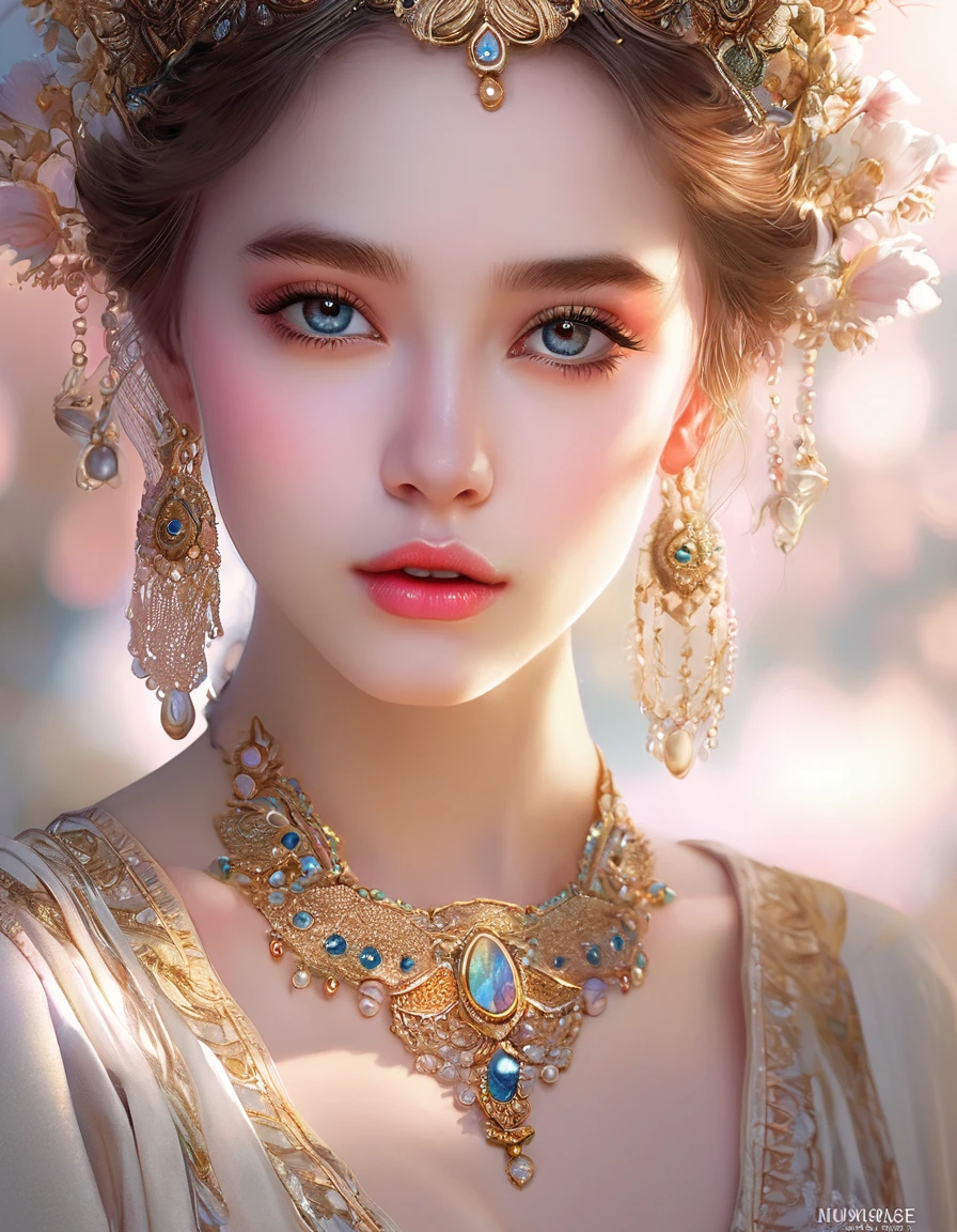 a beautiful girl, extremely detailed face and eyes, long eyelashes, beautiful detailed lips, 1girl, portrait, fantasy, digital painting, ethereal, soft lighting, warm colors, cinematic, highly detailed, intricate, ornate, elegant, delicate, serene, dreamlike, breathtaking, stunning, exquisite, masterpiece