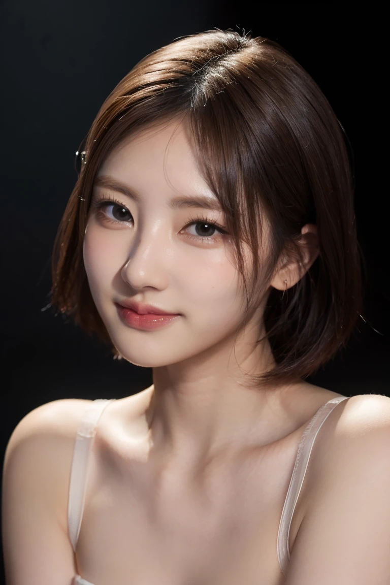 beautiful female k-pop idol, her face is visible, close-up portrait, shot on sony a1, 85mm F/1. 4 ISO 100, medium format, 45 megapixel, studio lighting, softbox, high shutter speed flash photography, award-winning photograph with golden ratio composition, look at viewer