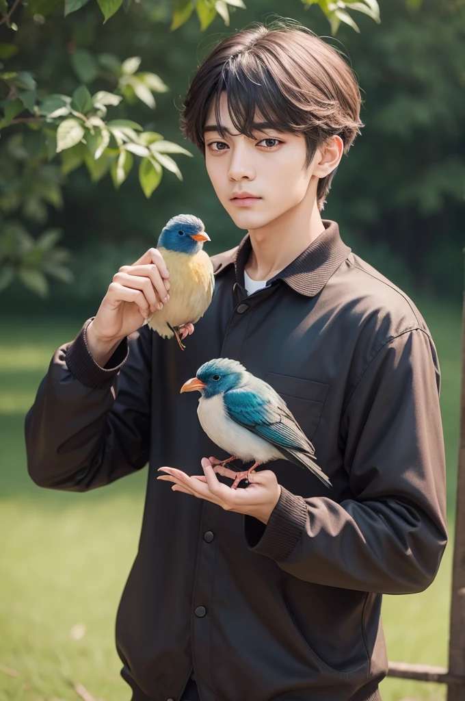 Taehyung with bird 