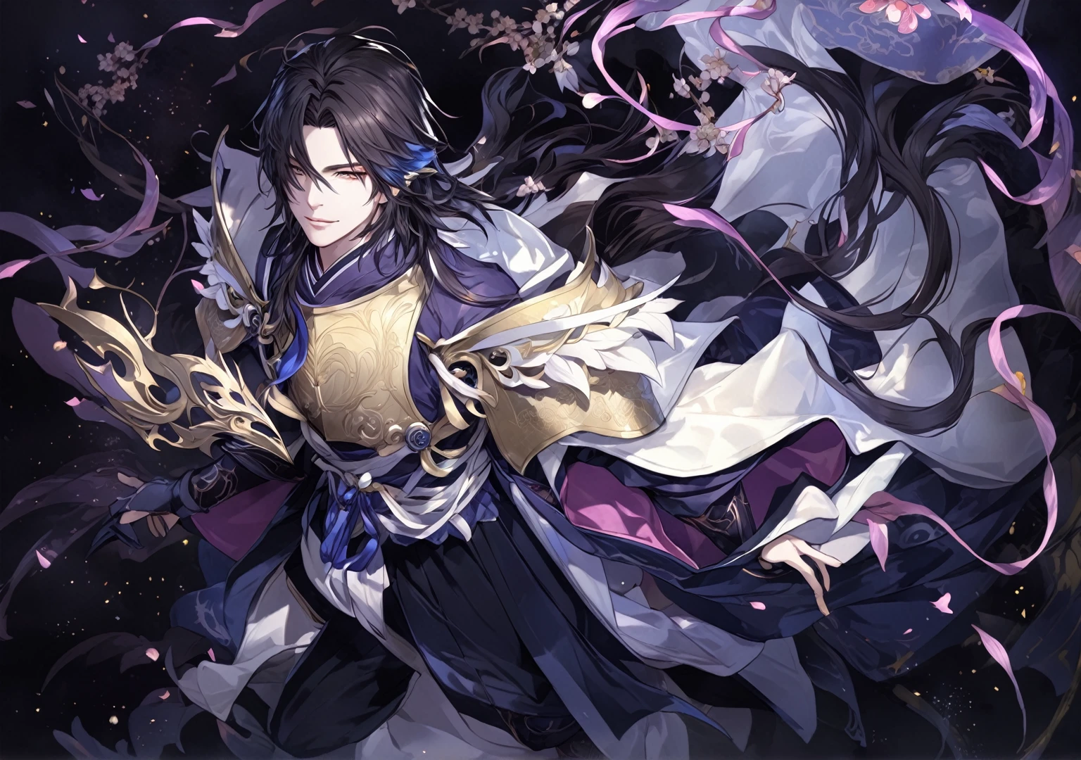 masterpiece, best quality, Fantasy aesthetics, Highly detailed, shadowverse style, male, japanese style