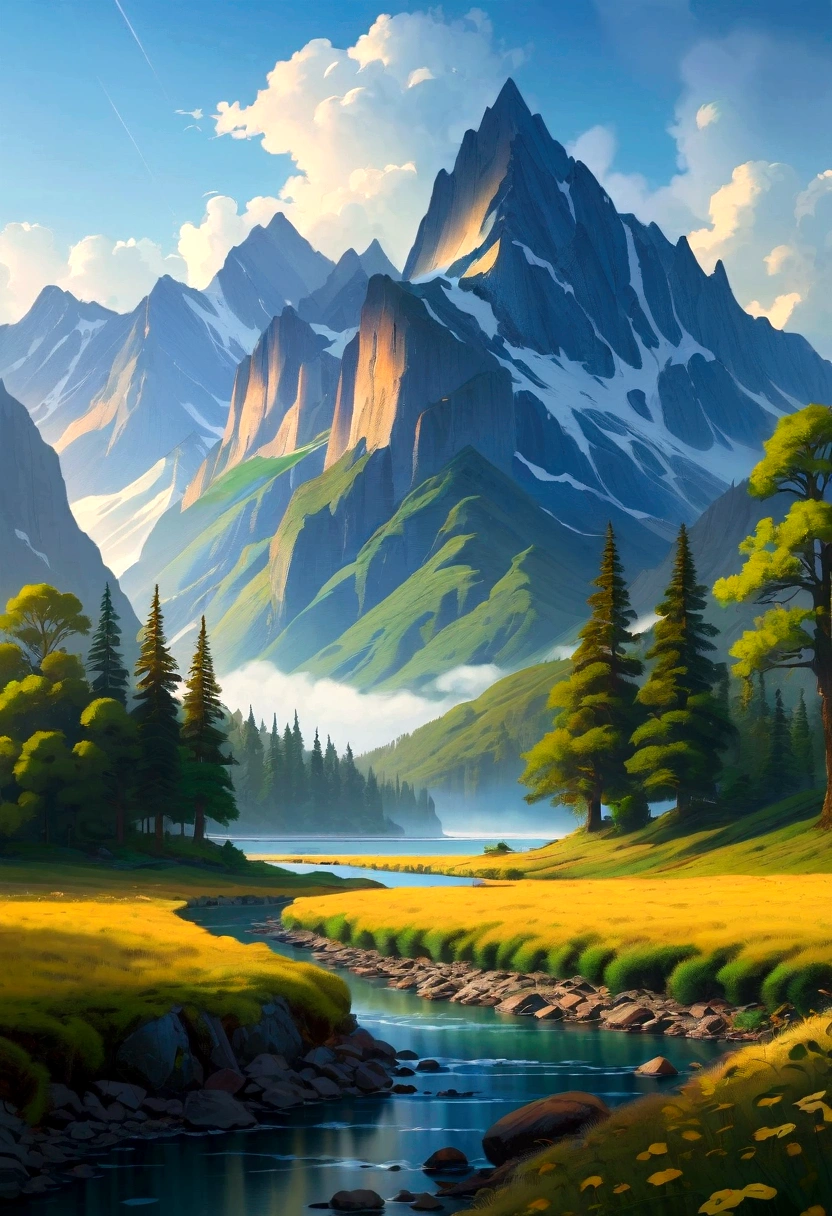 high quality, Highly detailed CG Unity 8k wallpaper beautiful landscape oil painting