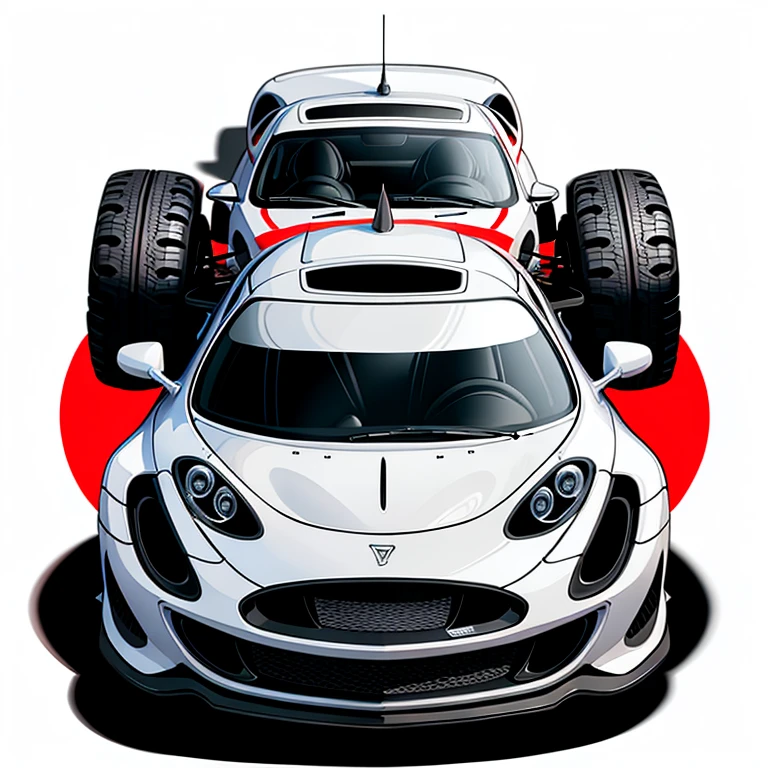 Graphic art t-shirt design, Sport car, vectorial art, clean background, digitalpainting, 8K