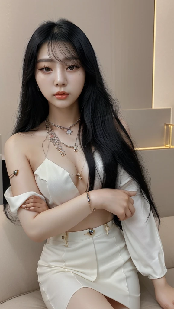 Korean lady.
Beautiful
Black Long hair.
Jewellery
CEO
25 years old